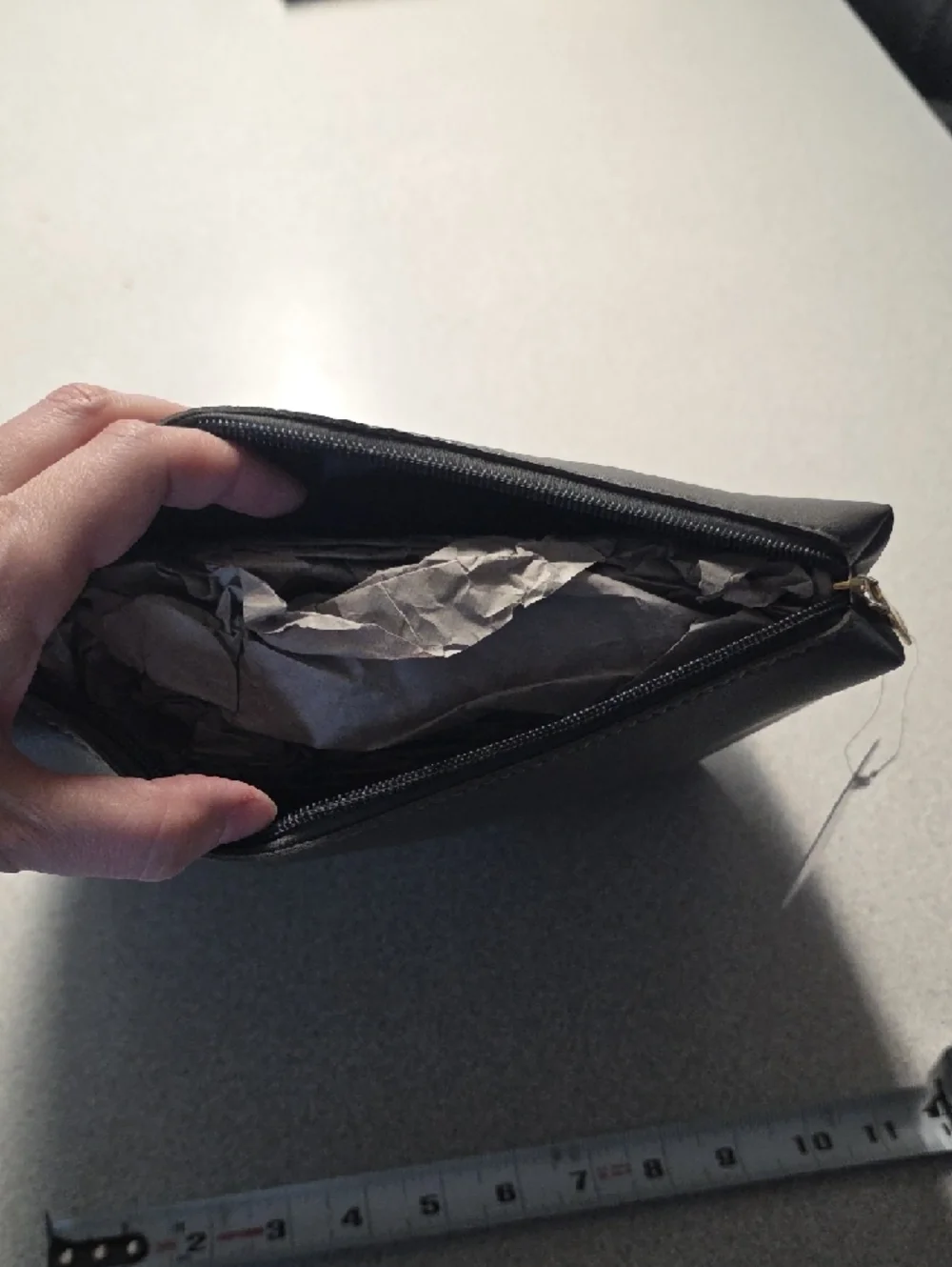 Grey Faux Leather Cosmetic Pouch - Picture 5 of 5